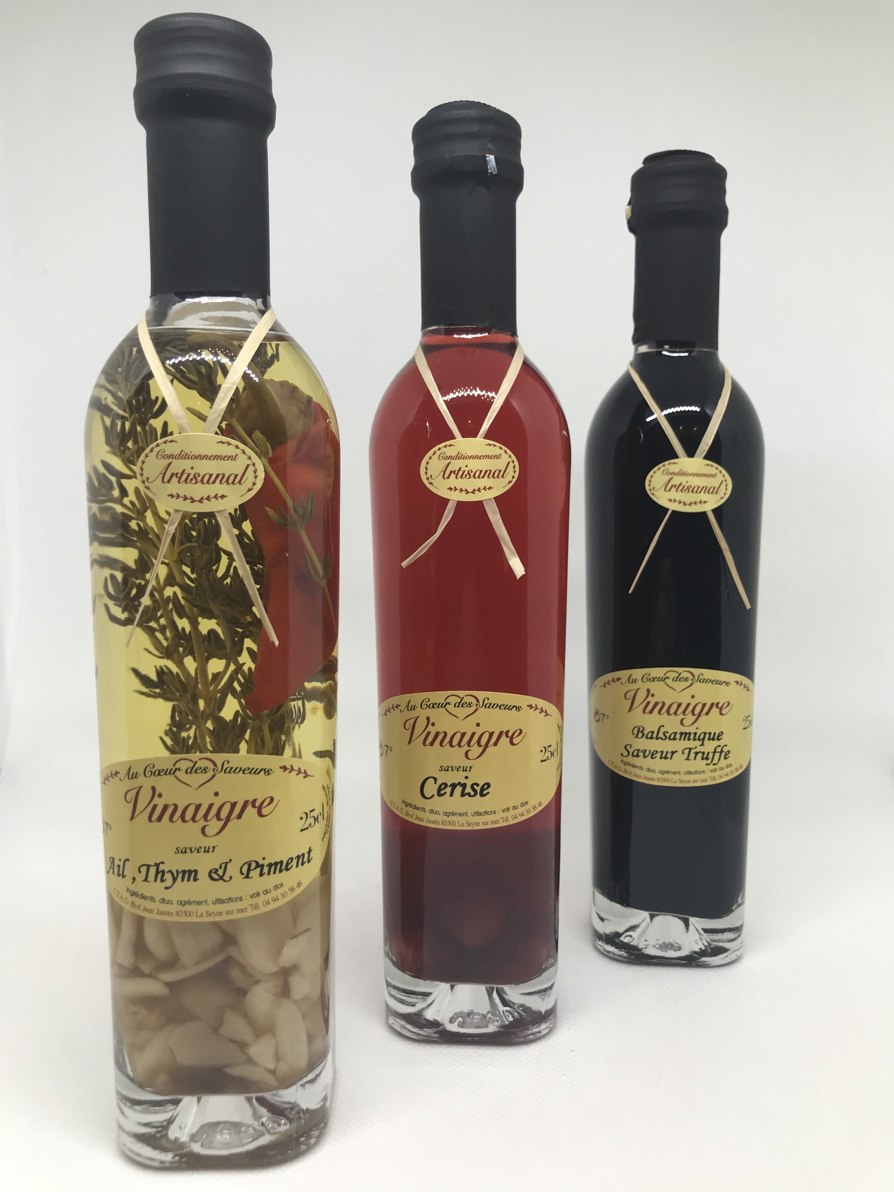 vinaigres aromatisés 25 cl - au coeur des saveurs