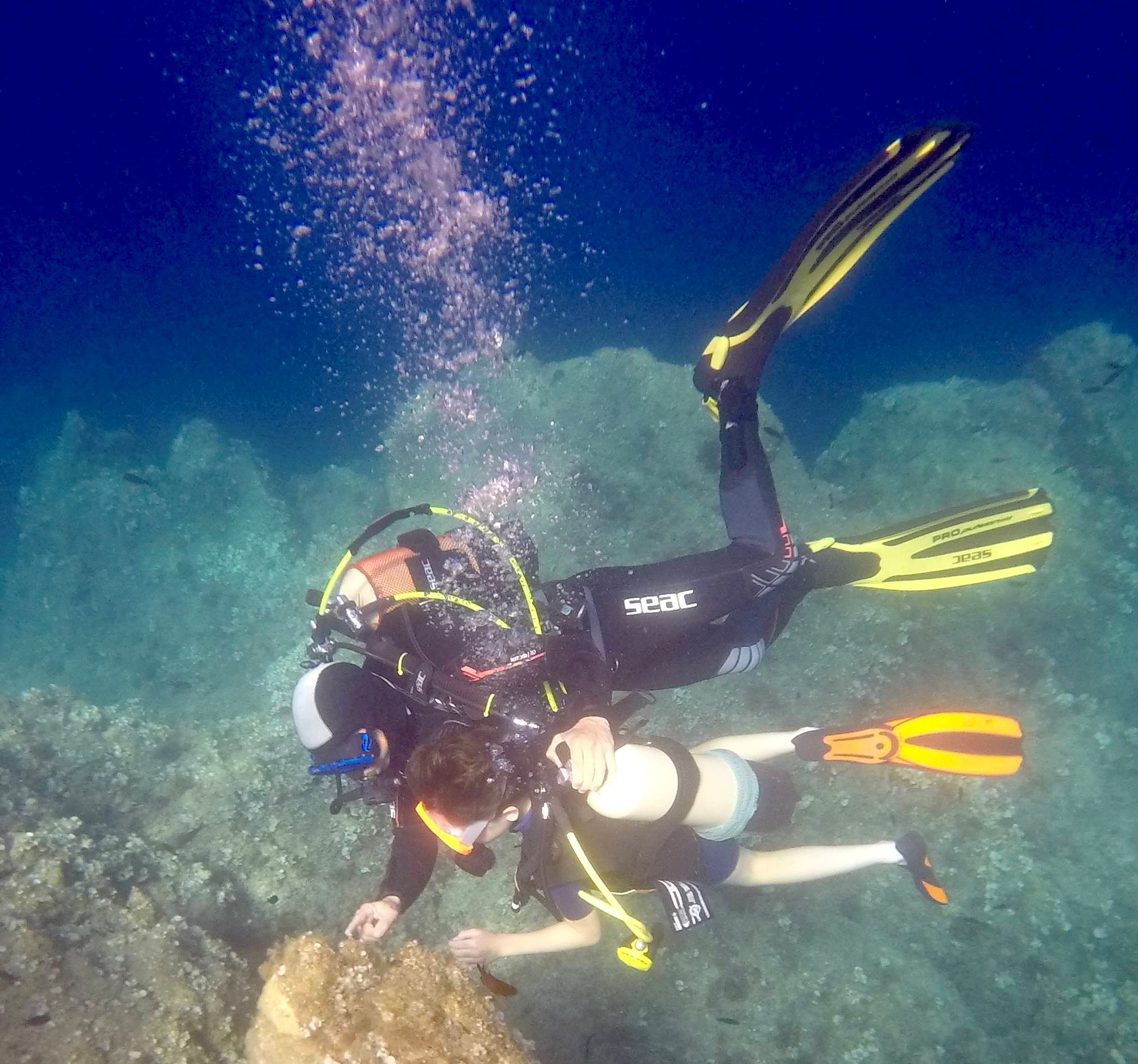 En baptême avec les enfants - Saphir plongée