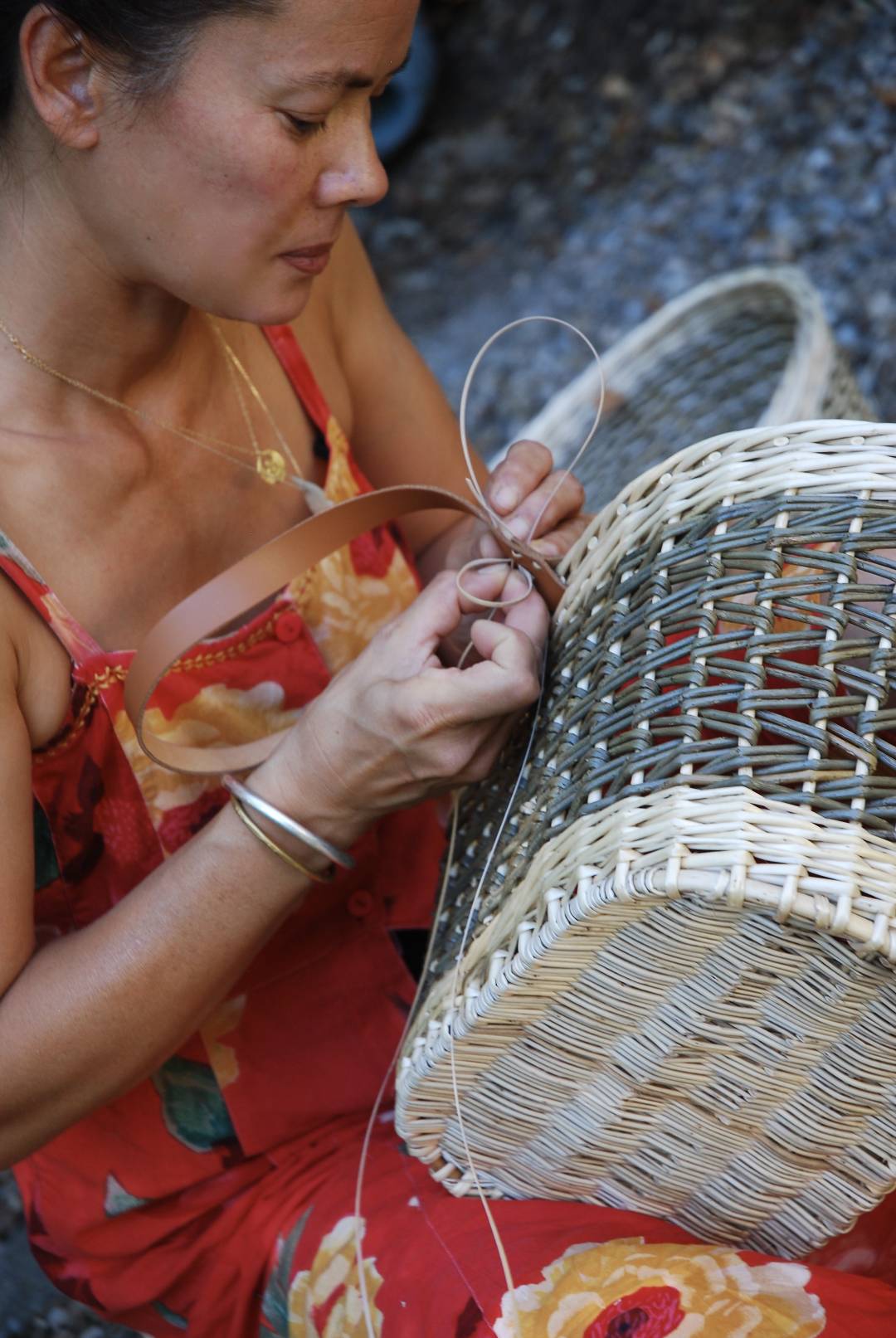 Panier osier brut et blanc - Un brin c'est tout !