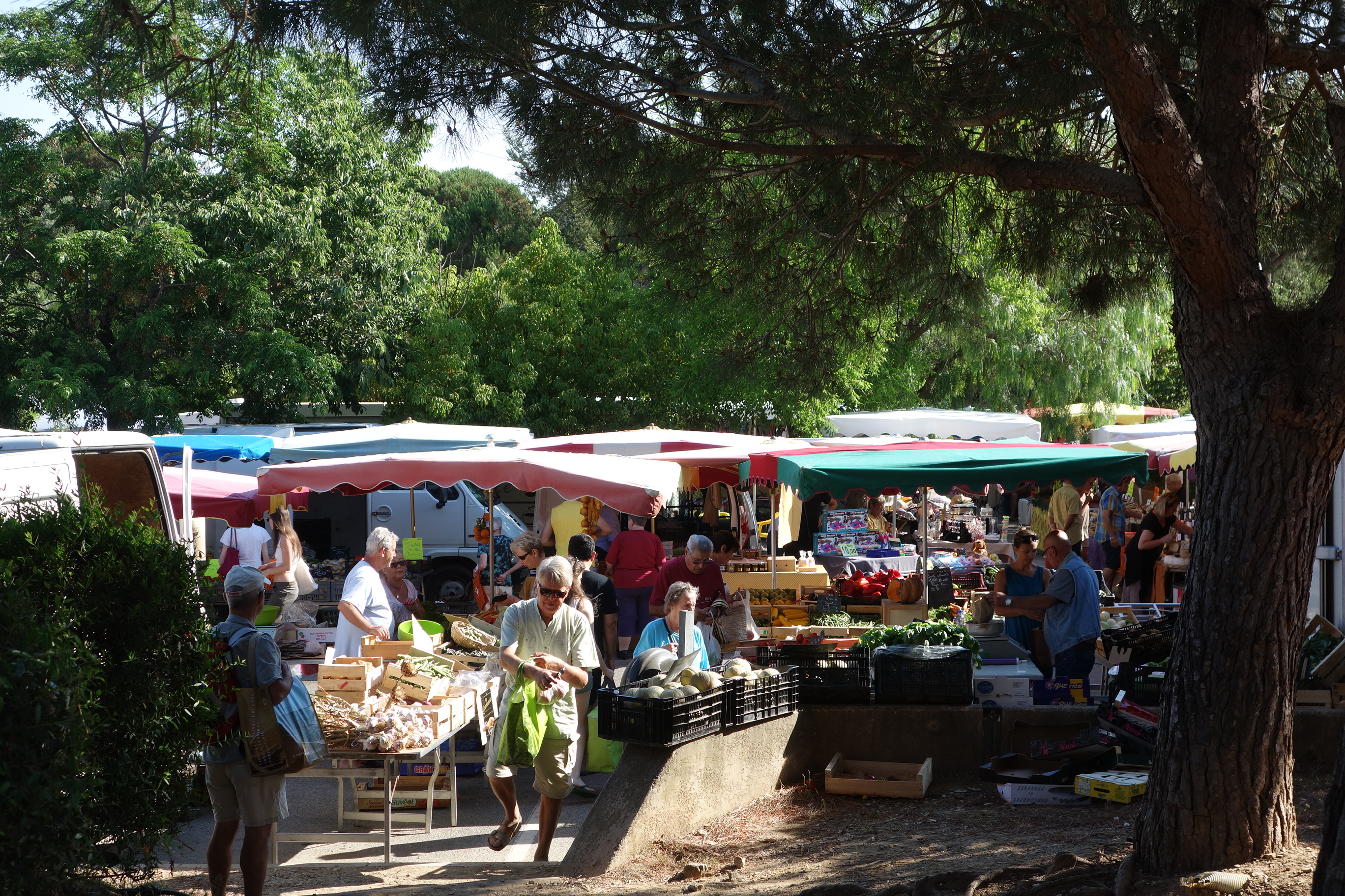 Le marché de Giens - Place St Pierre en hiver, et sur le parking en été - Le marché de Giens