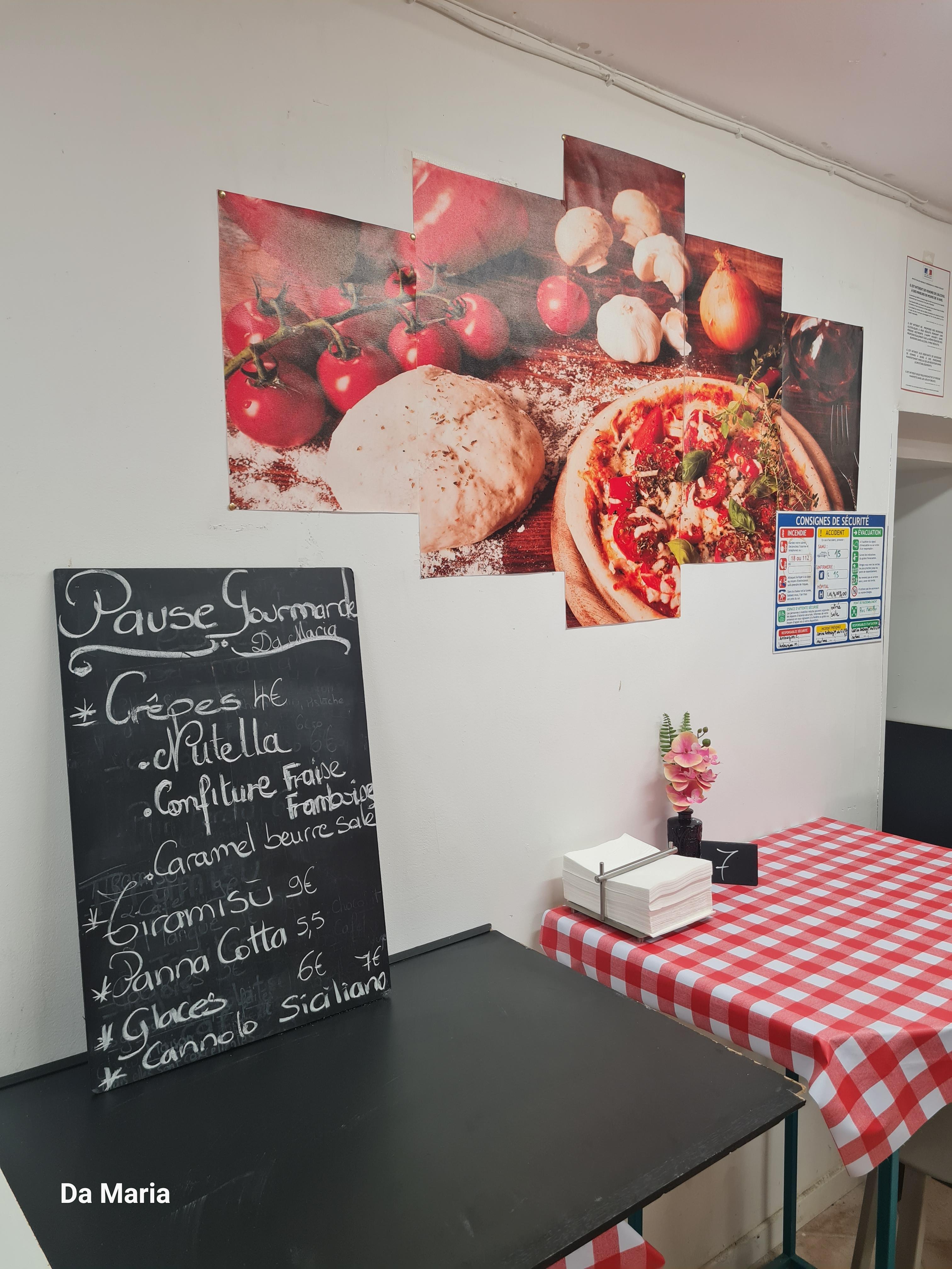 Menu désert - Da Maria