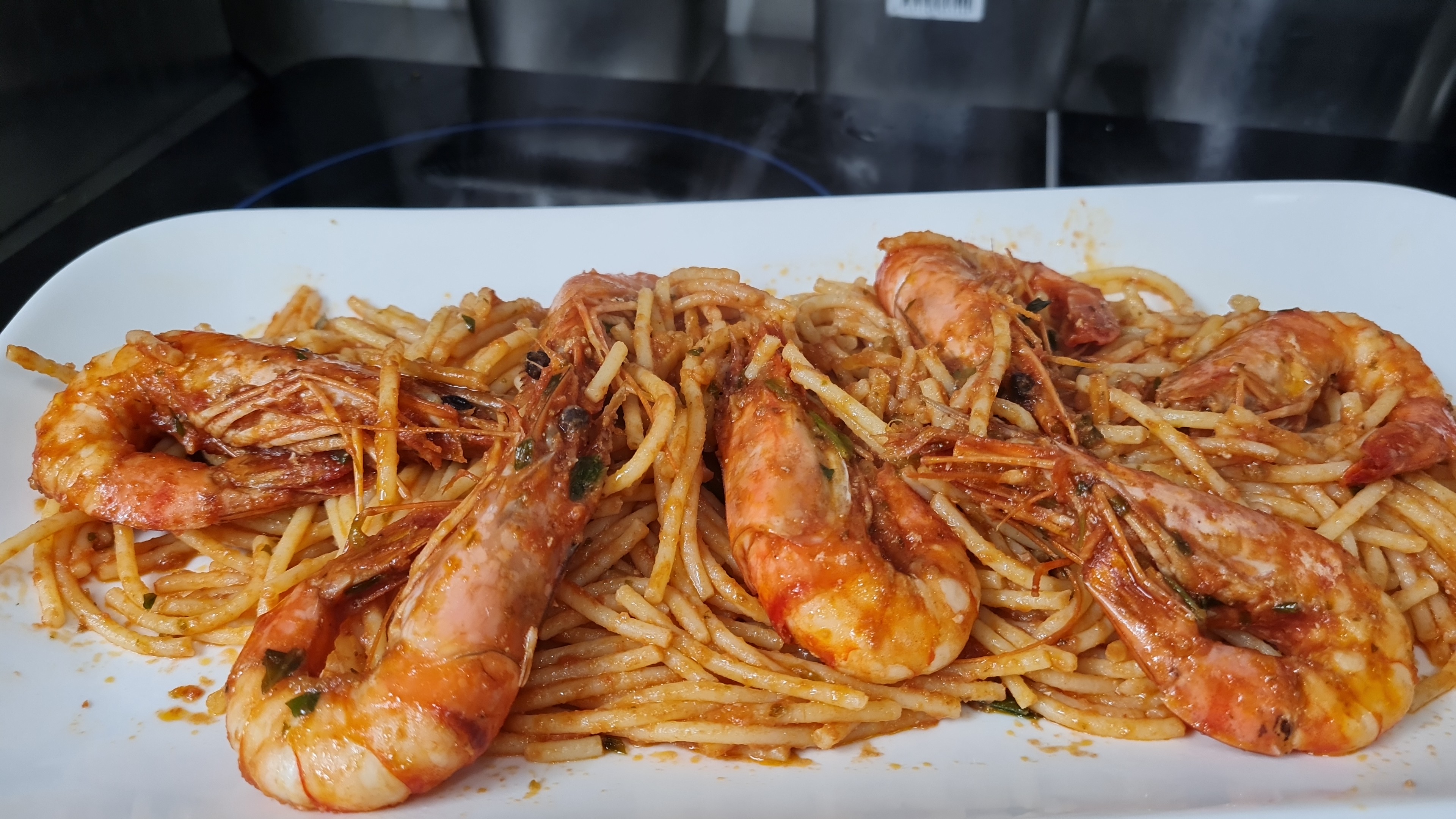 Spaghetti aux crevettes - Da Maria