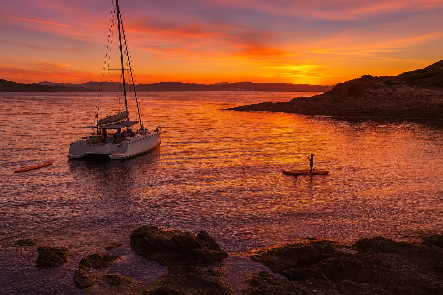 Coucher de soleil en catamaran avec Passion Med_Hyères - Coucher de soleil en catamaran avec Passion Med