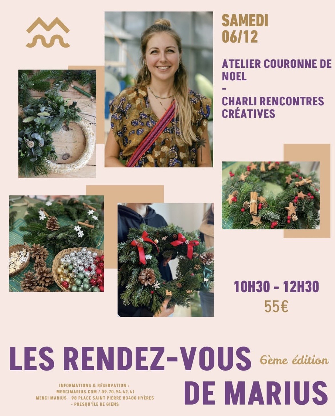 Les rendez-vous de Marius - Atelier couronne de Noël_Hyères - MerciMarius