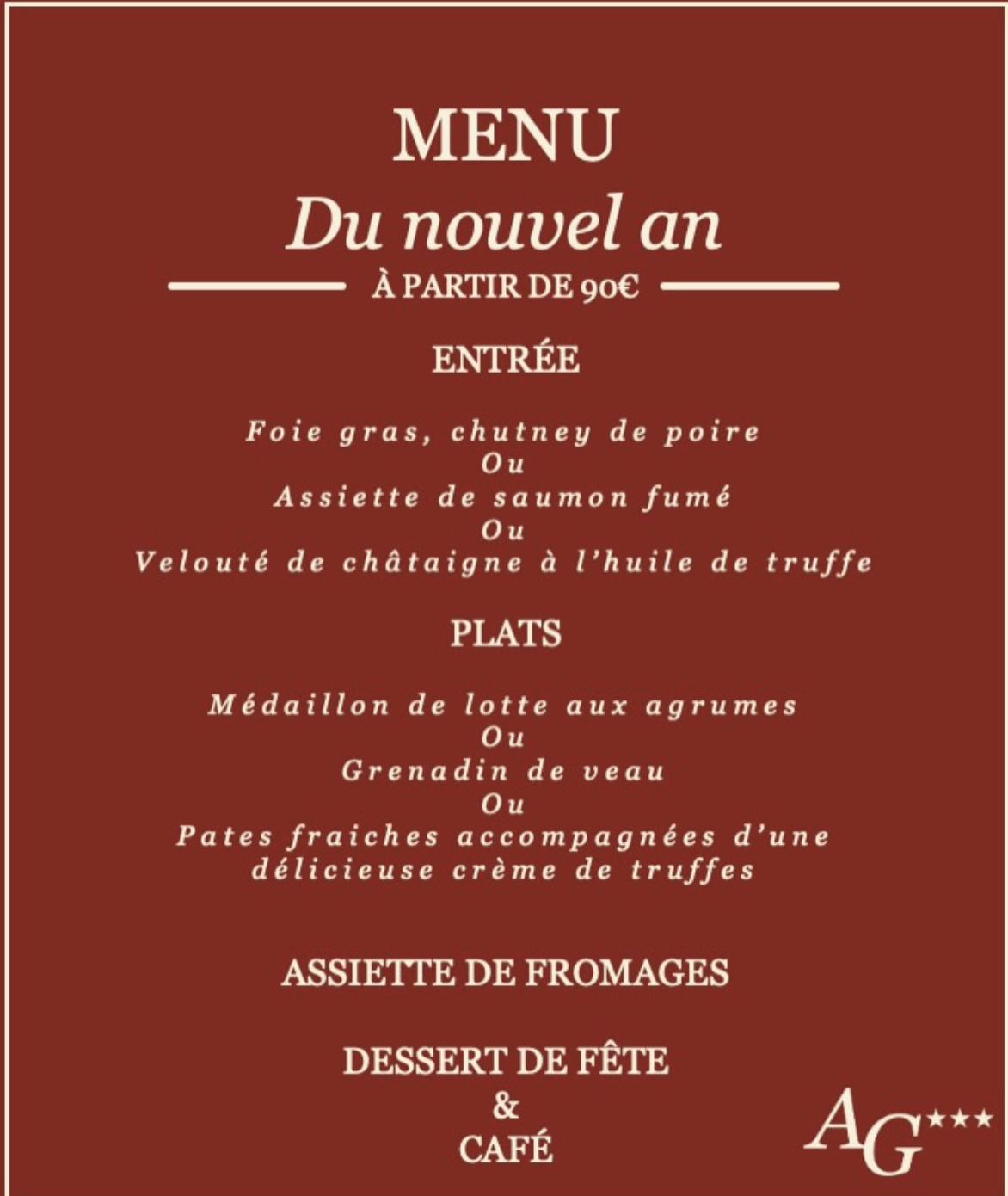 Dîner du 31 décembre 2025 à l'Auberge les Glycines_Hyères - @Auberge des glycines