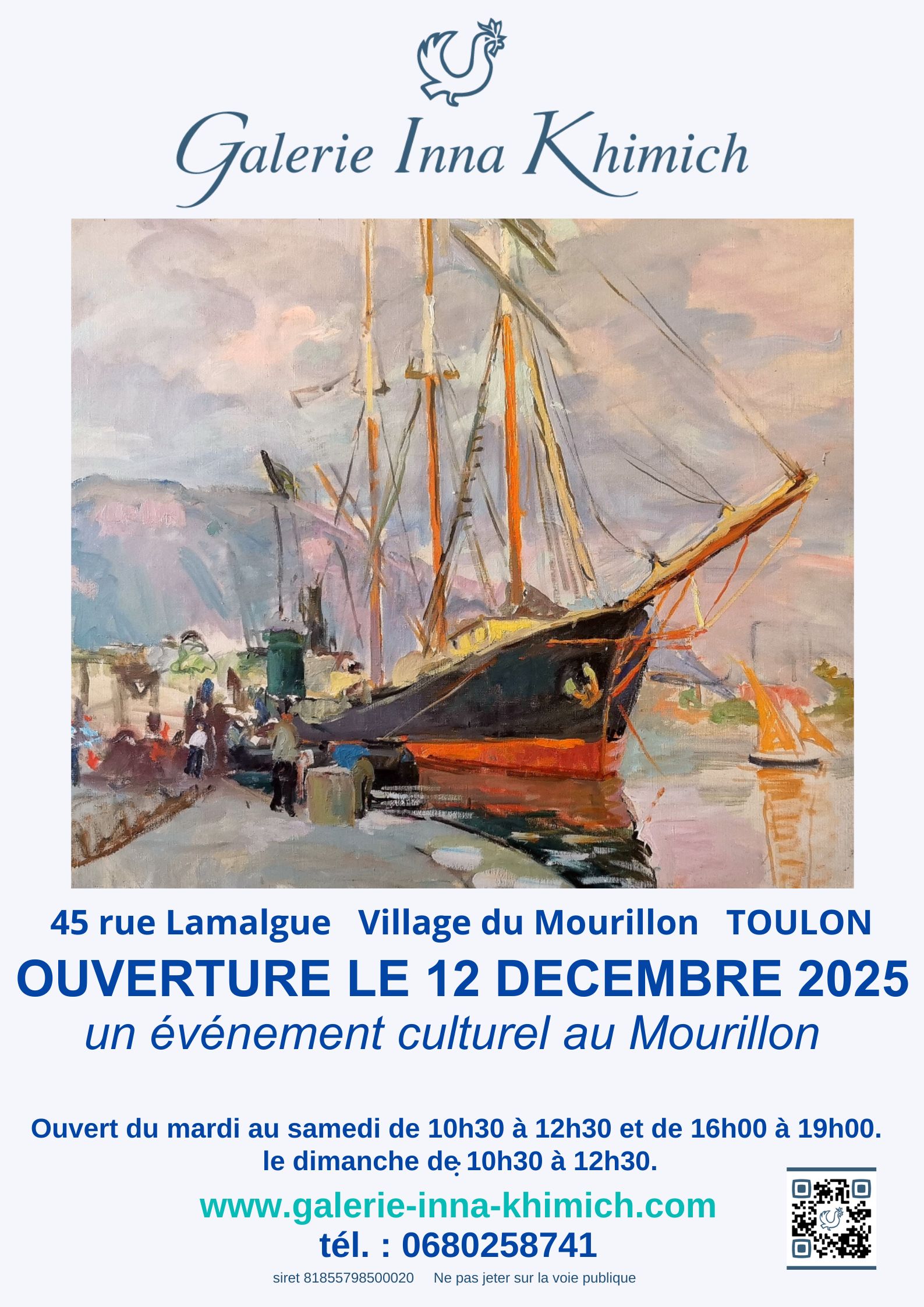 affiche projet ouverture 12 12 2025 - DR / Galerie Inna Khimich