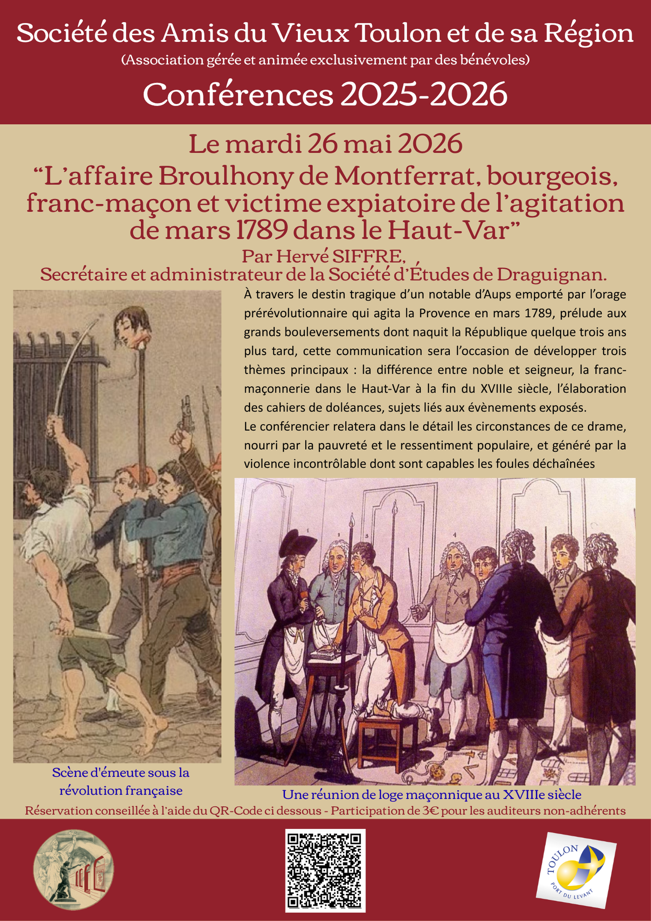 Conférence - L’affaire Broulhony de Montferrat_Toulon - DR / Amis du Vieux Toulon