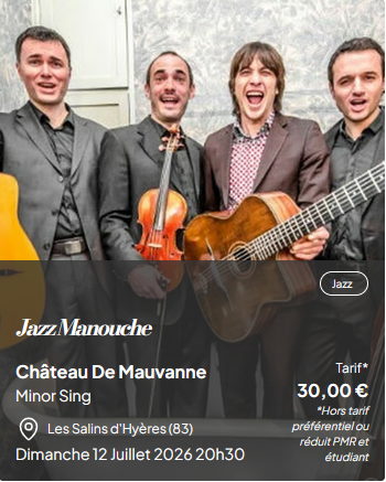 Les musicales dans les vignes : jazz manouche_Hyères - Les musicales dans les vignes
