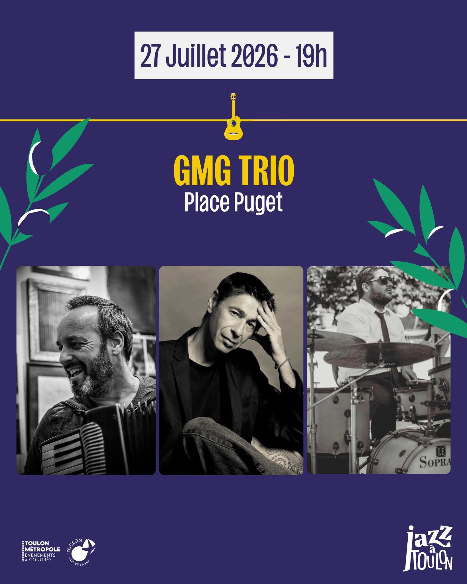 Concert - GMG Trio - Le "Off" Jazz à Toulon 2026_Toulon - DR / Toulon Métropole Évènements et Congrès