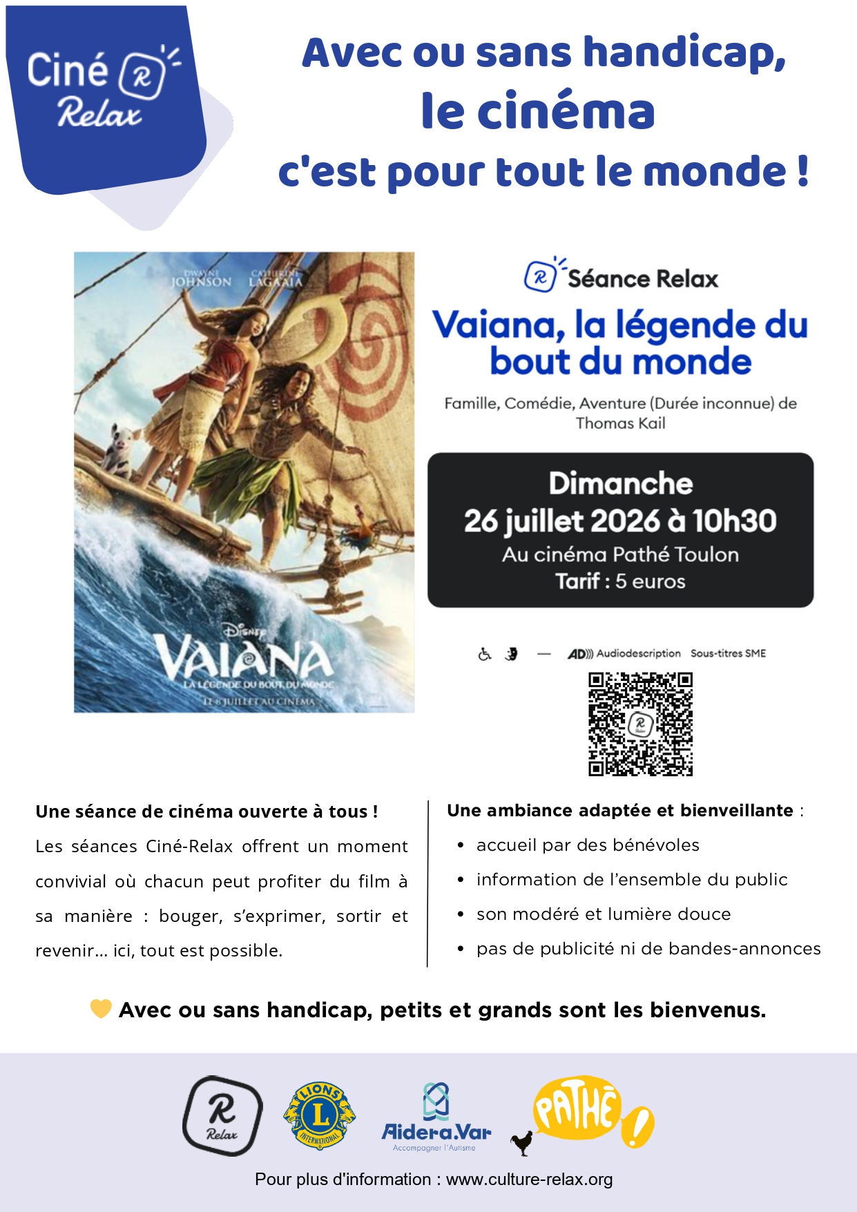 Affiche Ciné-Relax VAIANA 26 07 2026_page-0001 - DR / Association Aidera.Var