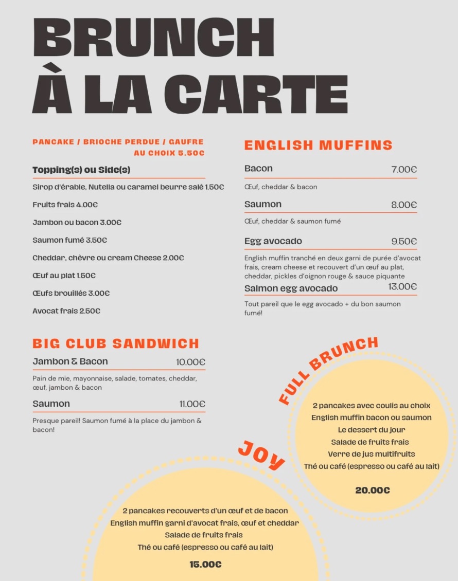 Brunch à la carte - OMB