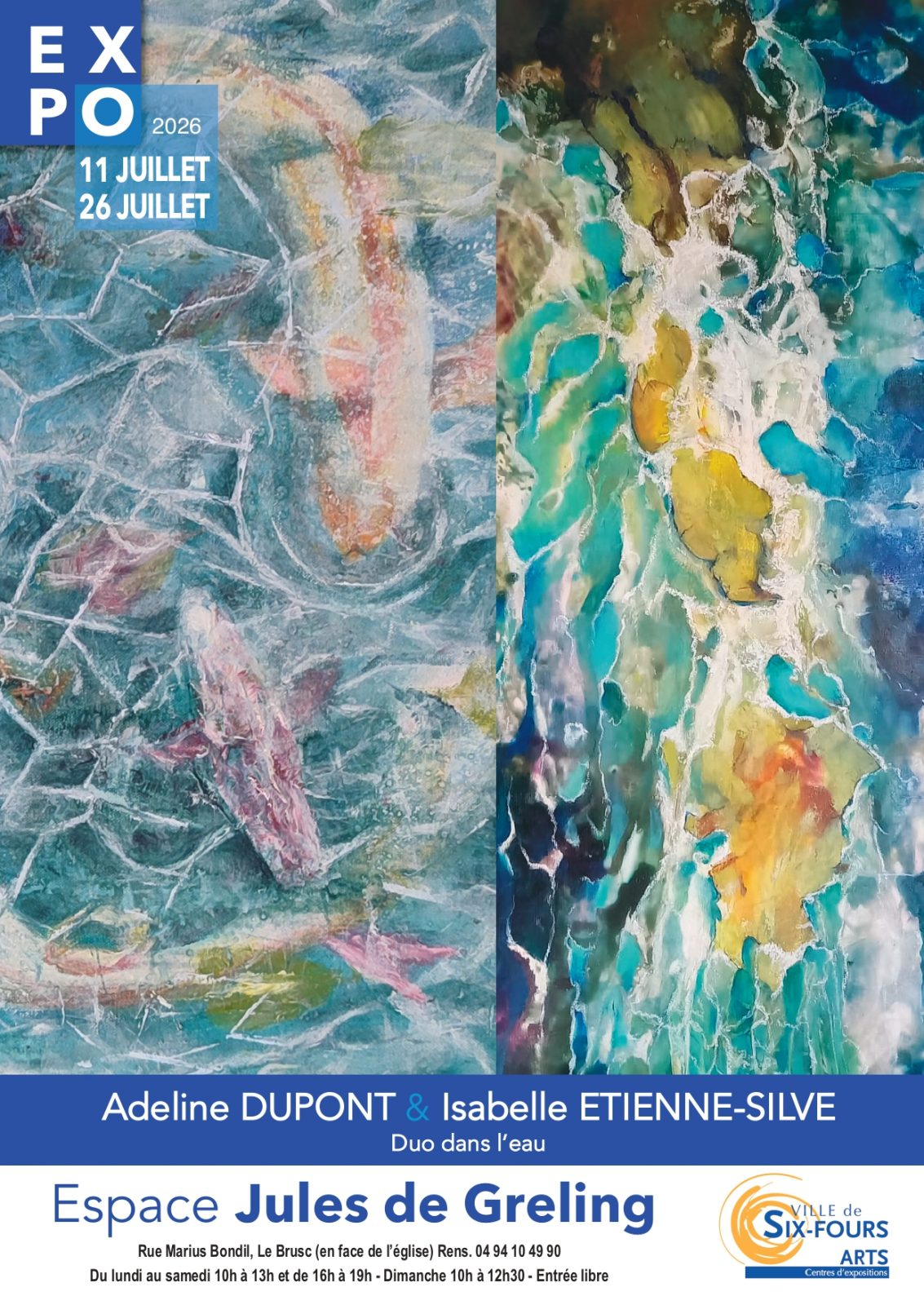 Exposition "Duo dans l'eau" de Adeline Dupont & Isabelle Etienne-Silve_Six-Fours-les-Plages - DR / Carré d'Arts