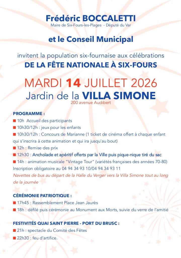 Fête nationale : Feu d'artifice_Six-Fours-les-Plages - DR Mairie de Six-Fours