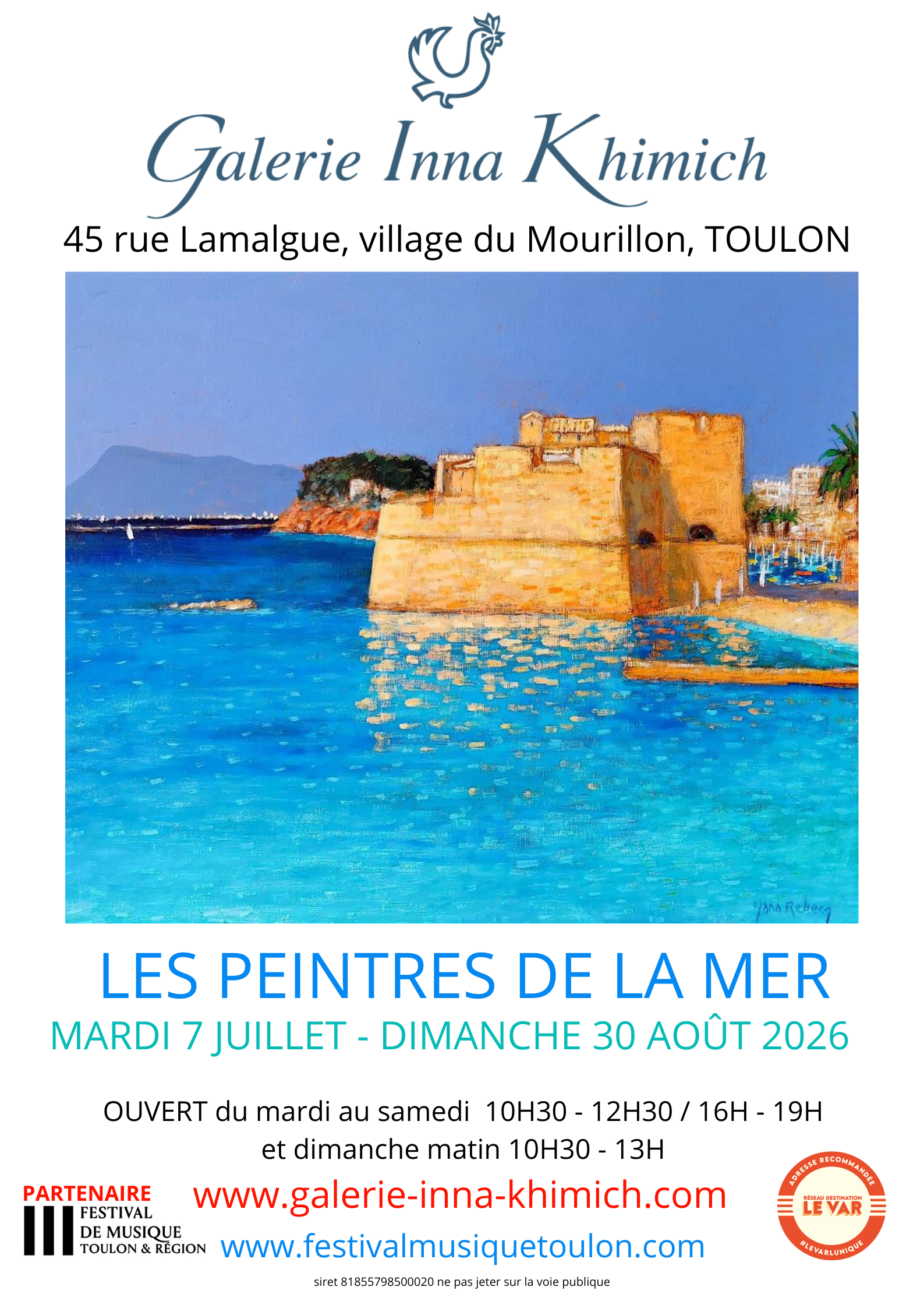 AFFICHE été 2026 les peintres de la mer Yann Rebecq - DR / Galerie Inna Khimich
