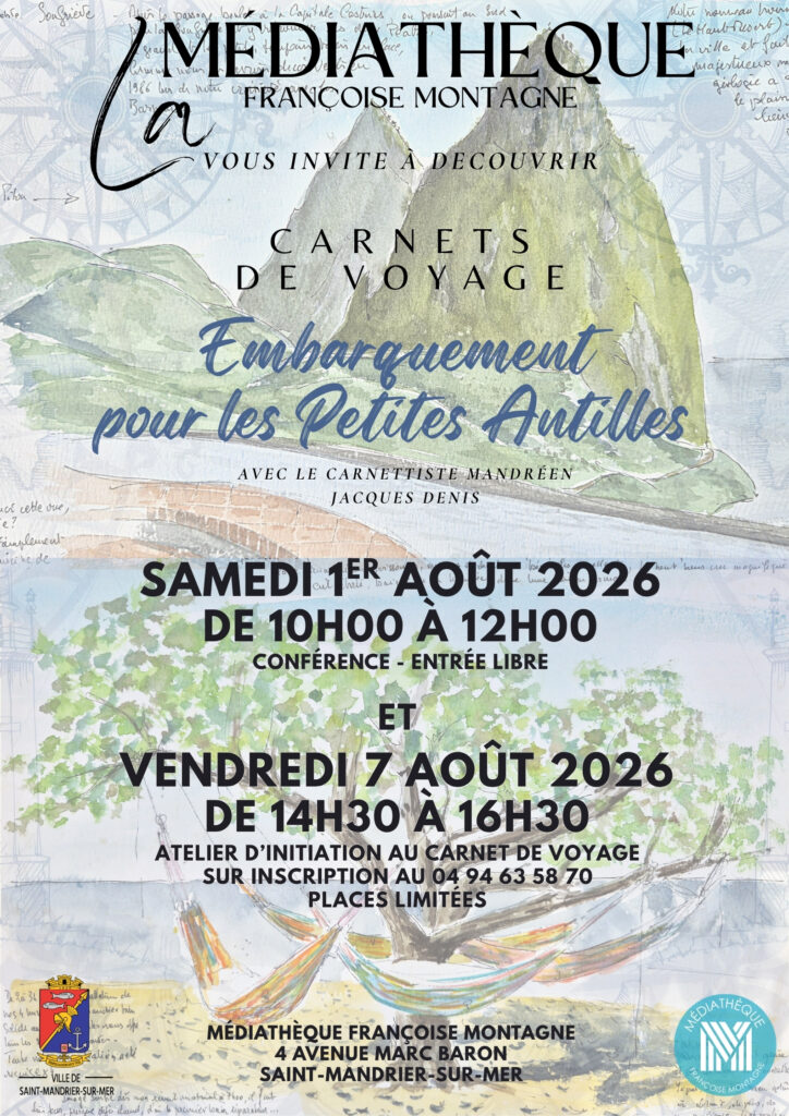 Conférence " Carnet de voyage" : Jacques Denis "Embarquement pour les petites Antilles" "_Saint-Mandrier-sur-Mer - DR / Médiathèque Françoise Montagne