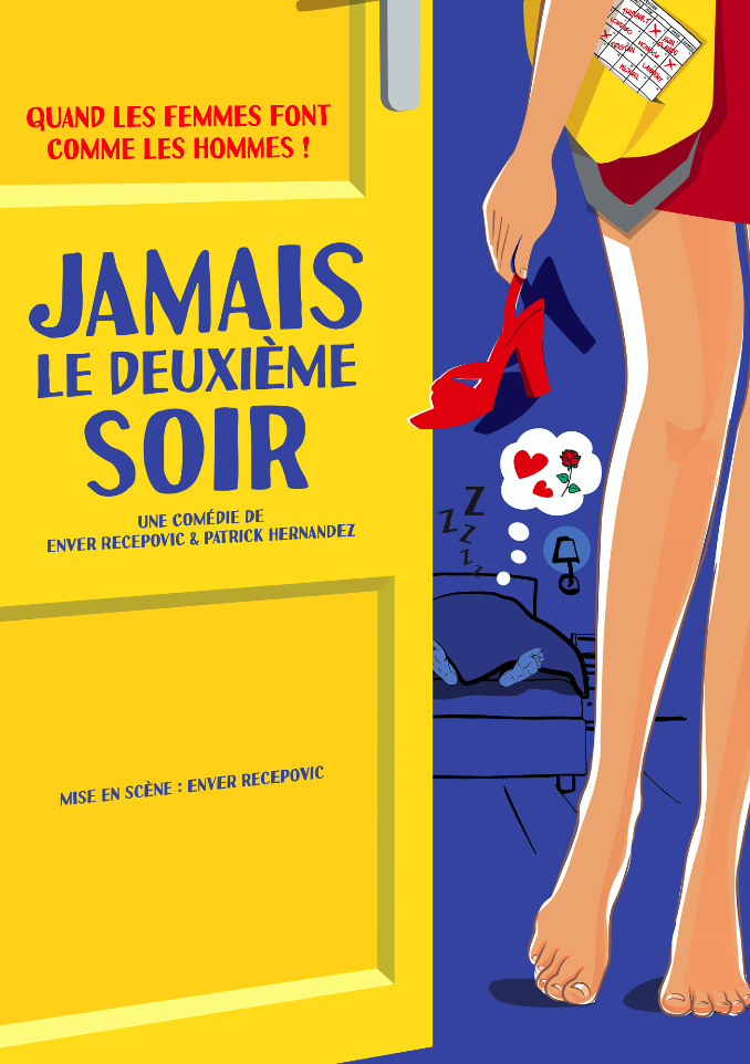 Affiche jamais le deuxieme soir - DR / Théâtre Le Colbert