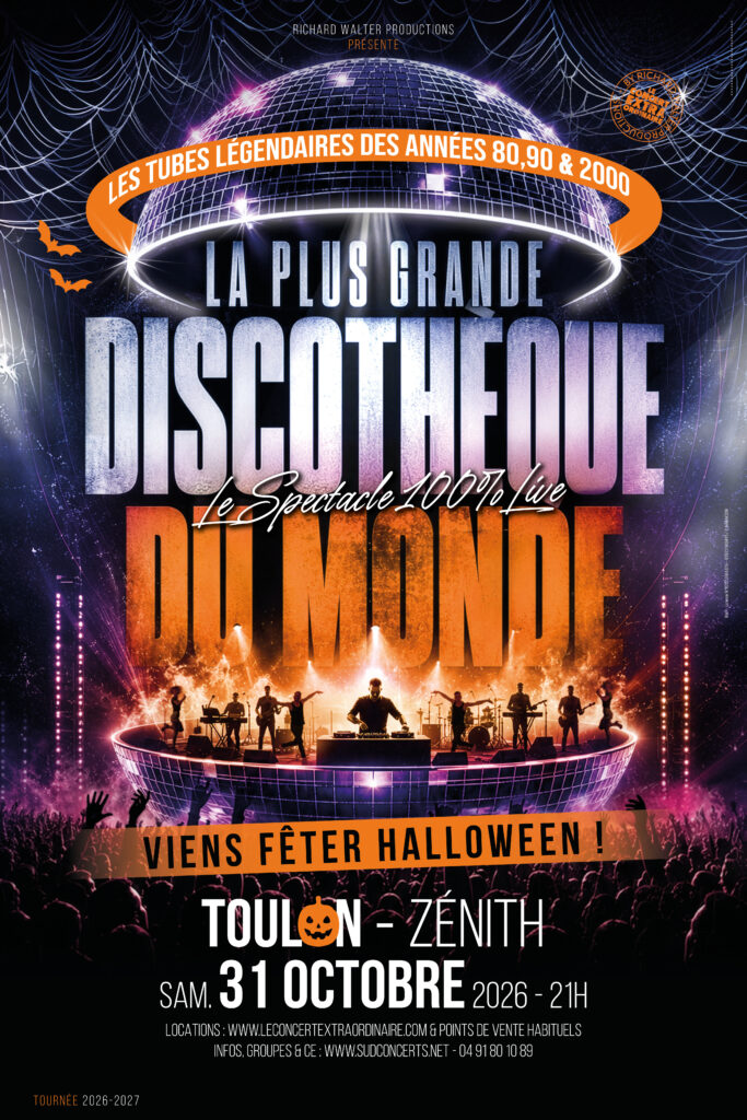 Affiche-la-plus-grande-discotheque-du-monde-40x60-HALLOWEEN2-683x1024 - DR / Toulon Métropole Évènements et Congrès