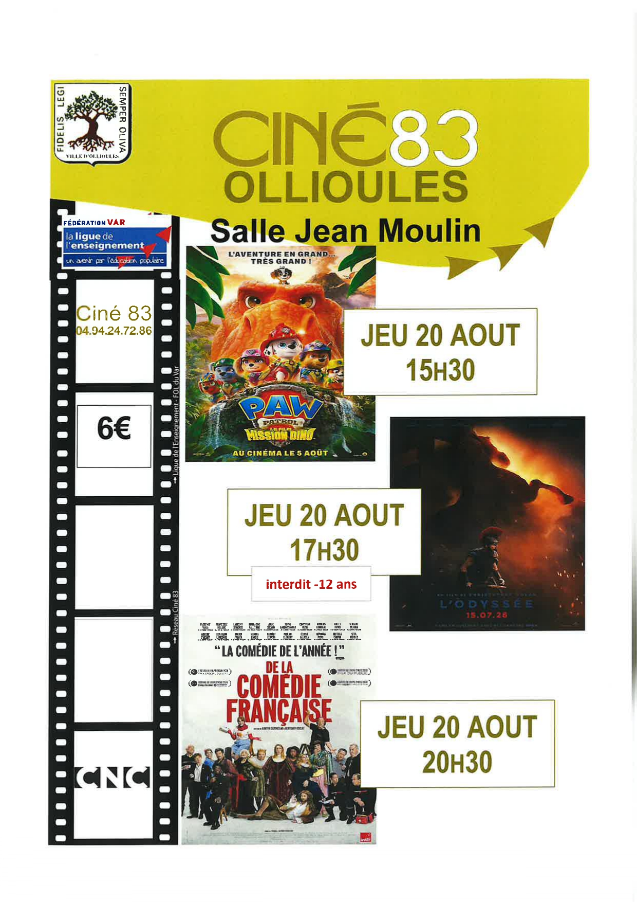 Ciné 83 : projection du film "L'Odyssée"_Ollioules - Ciné 83