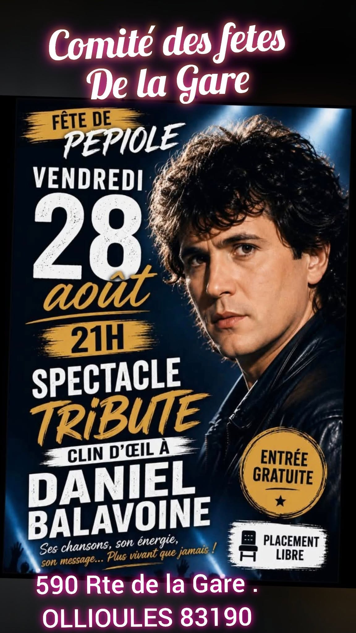 Spectacle hommage à Daniel Balavoine - Comité des Fêtes de la Gare_Ollioules