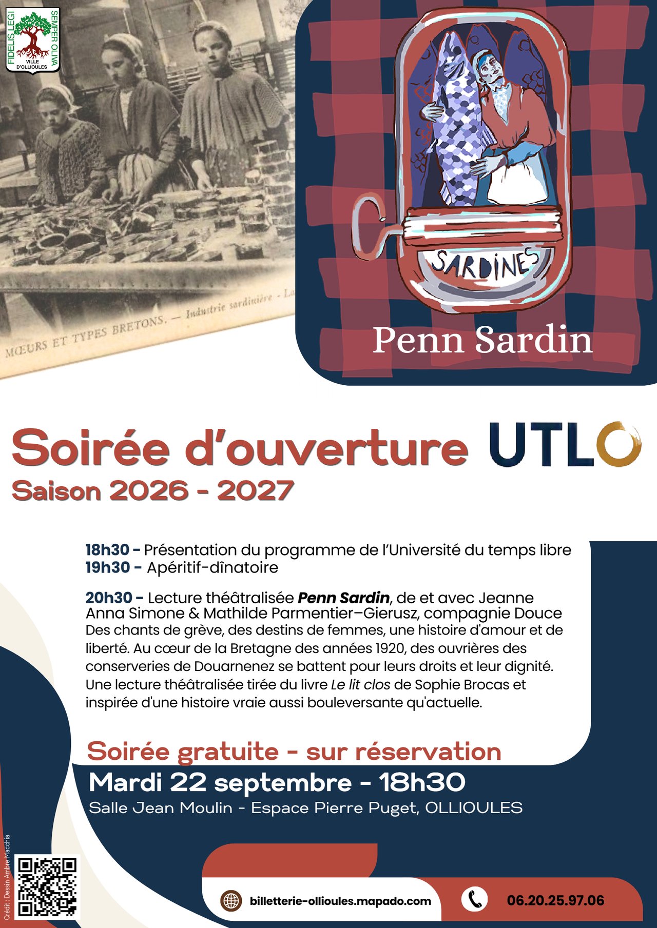 Soirée d'ouverture UTLO - Lecture théâtralisée Penn Sardin - DR Mairie d'Ollioules