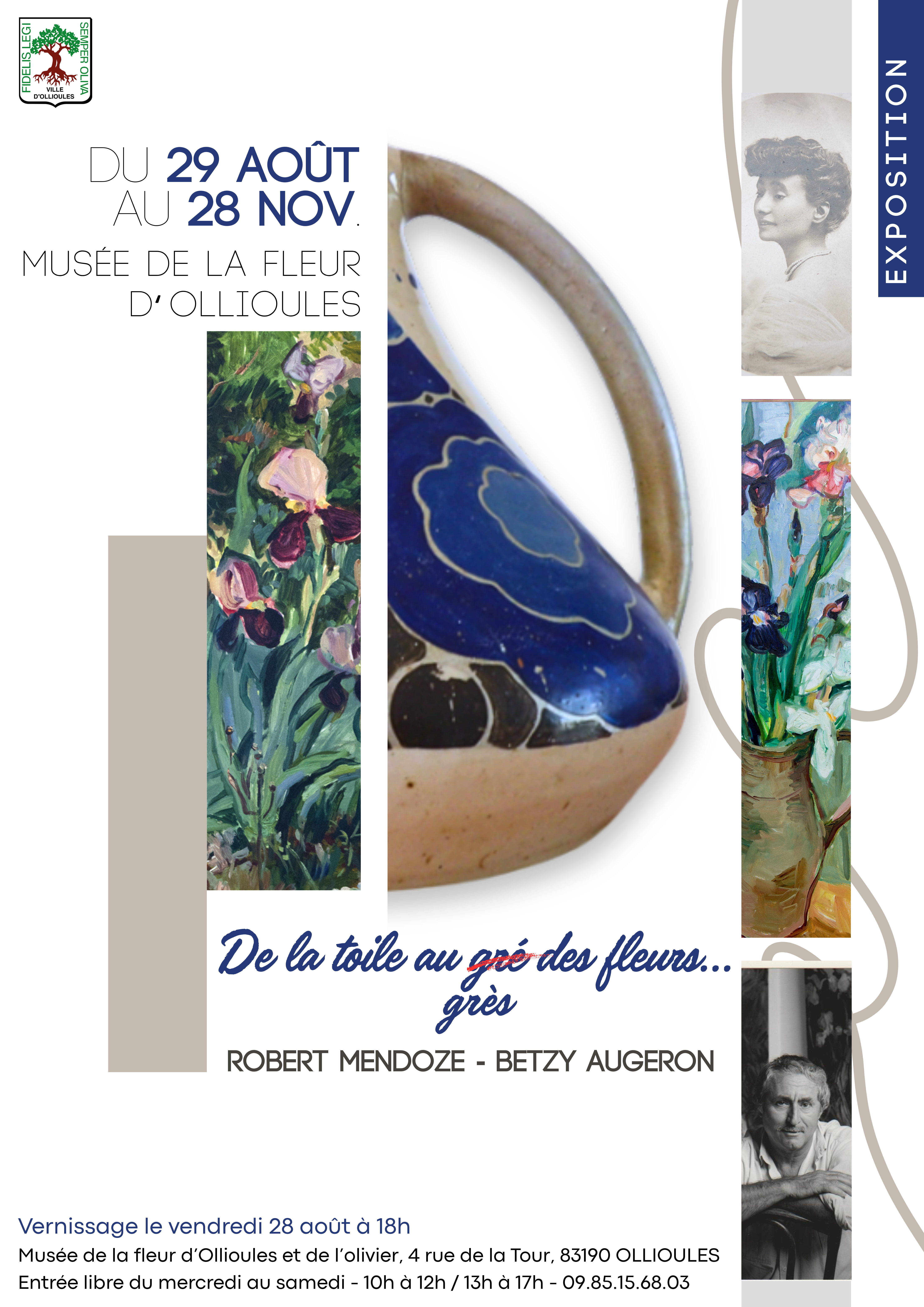 Exposition "De la toile au grès des fleurs" Robert Mendoze et Betzy Augeron - DR Mairie d'Ollioules