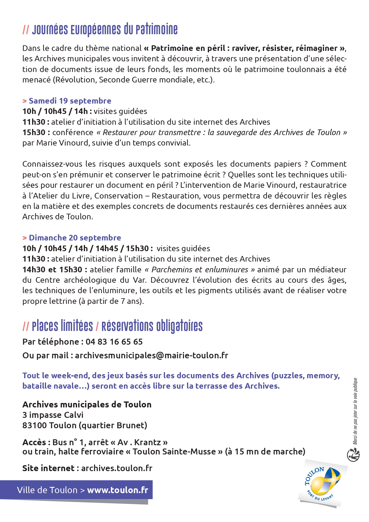 Flyer_JDP_Archives_municipales_2026_page-0002 - DR / Archives municipales de Toulon