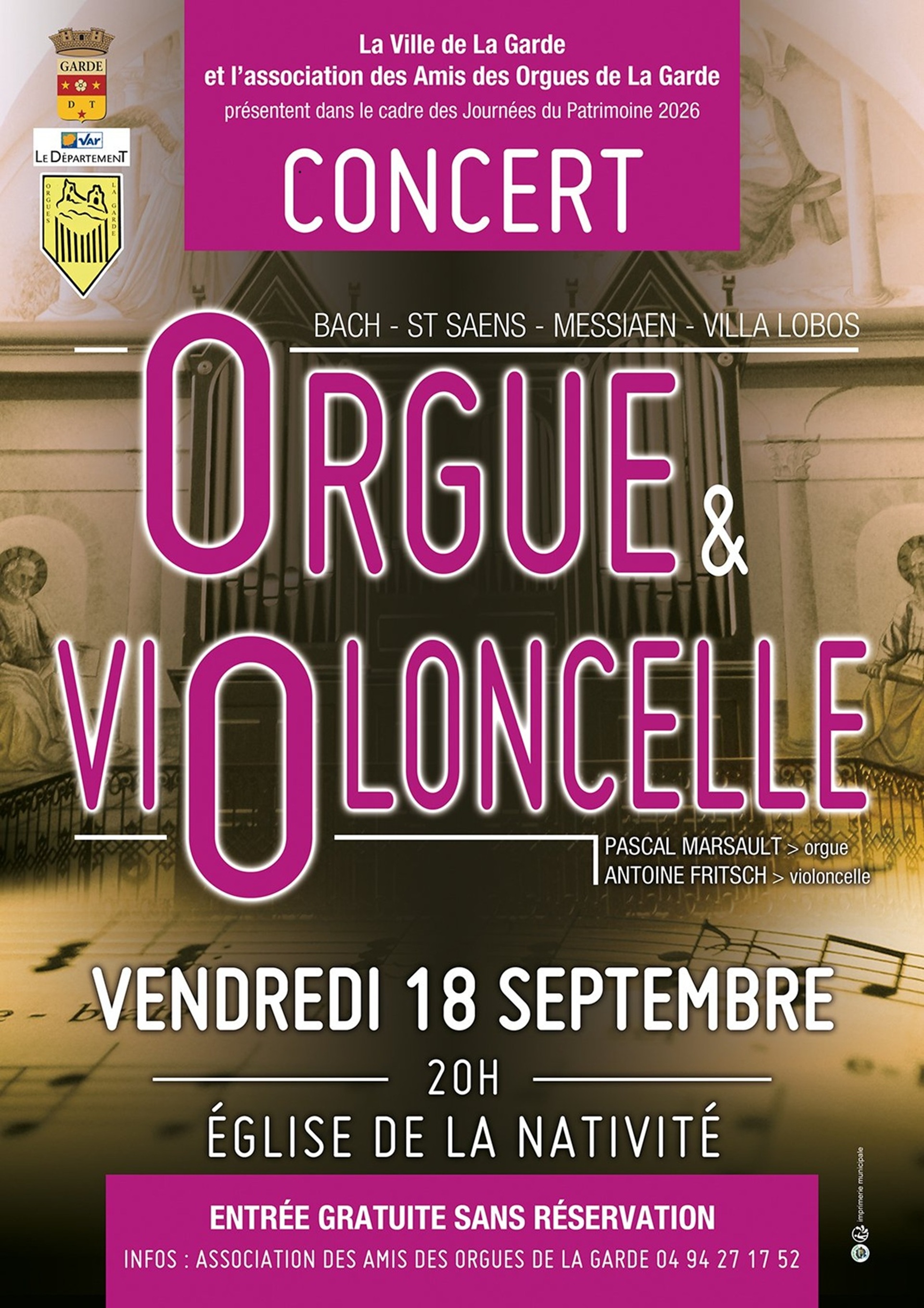 Concert d'orgue et violoncelle_La Garde - Concert d'orgue et violoncelle