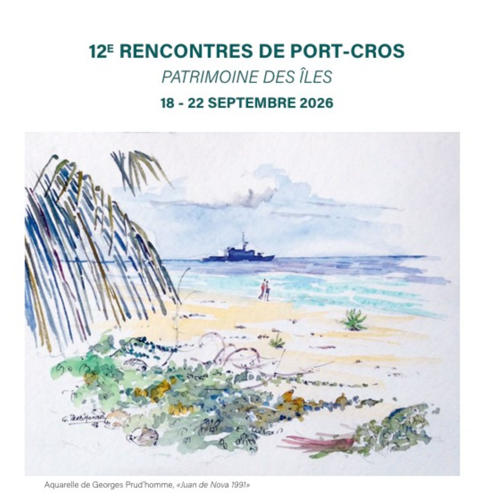 Aquarelle de Georges Prud’homme, «Juan de Nova 1991 - @Georges Prud’homme