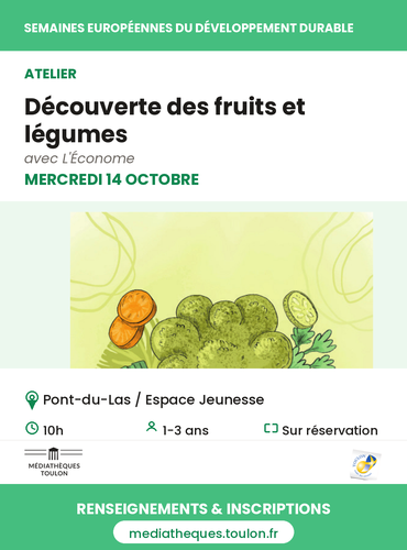Jeune public - Atelier "Découverte des fruits et légumes"_Toulon - DR / Médiathèques de Toulon