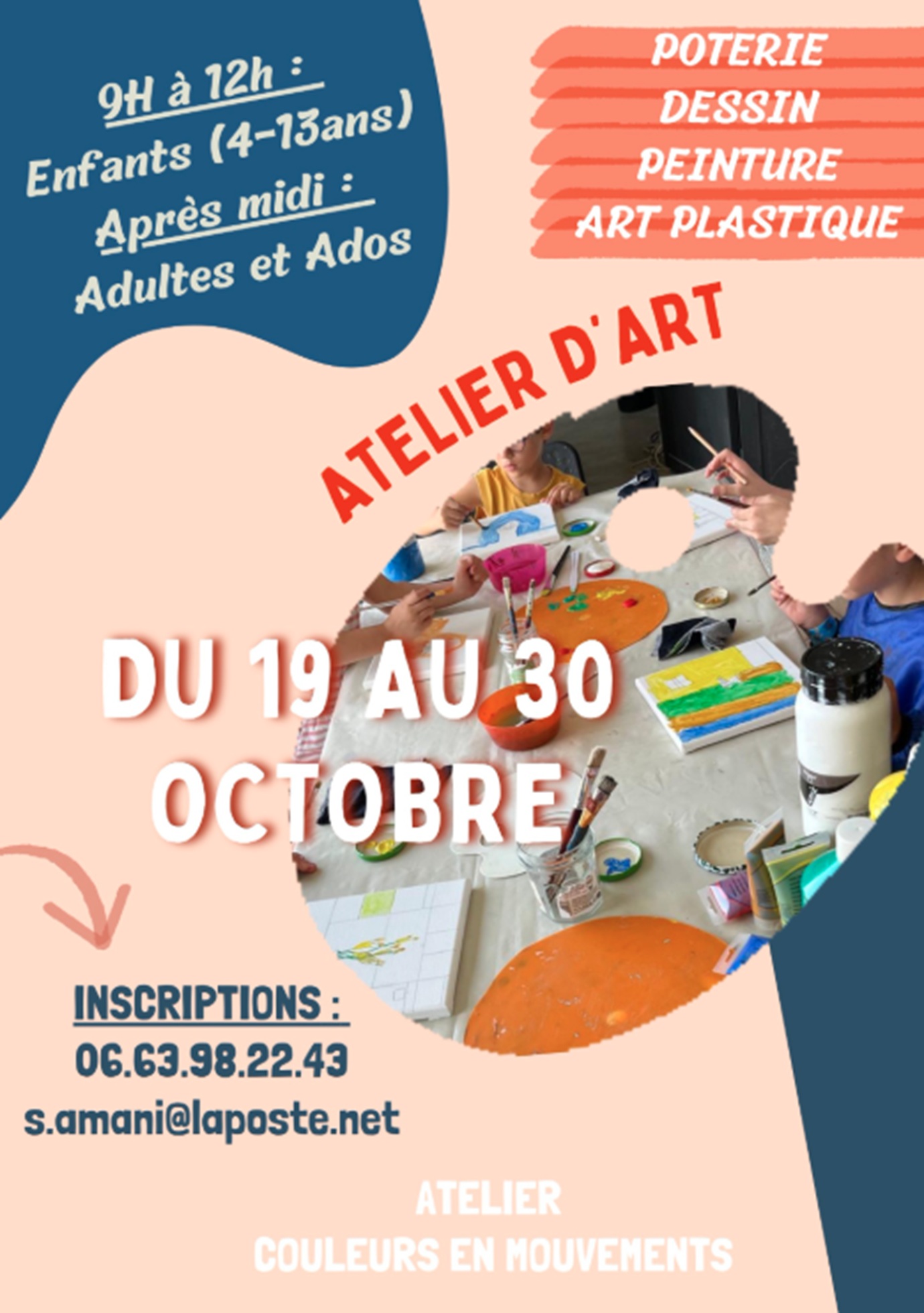 Stage Couleurs en mouvements : peinture - poterie - art plastique_Le Pradet - Madame Amani