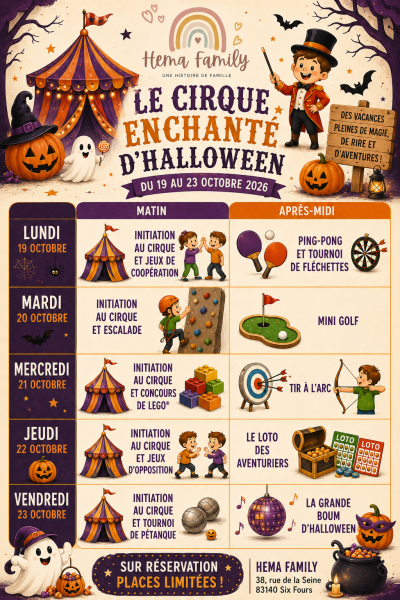 STAGE "Le cirque enchanté d'Halloween" - HEMA family_Six-Fours-les-Plages - DR HEMA FAMILY